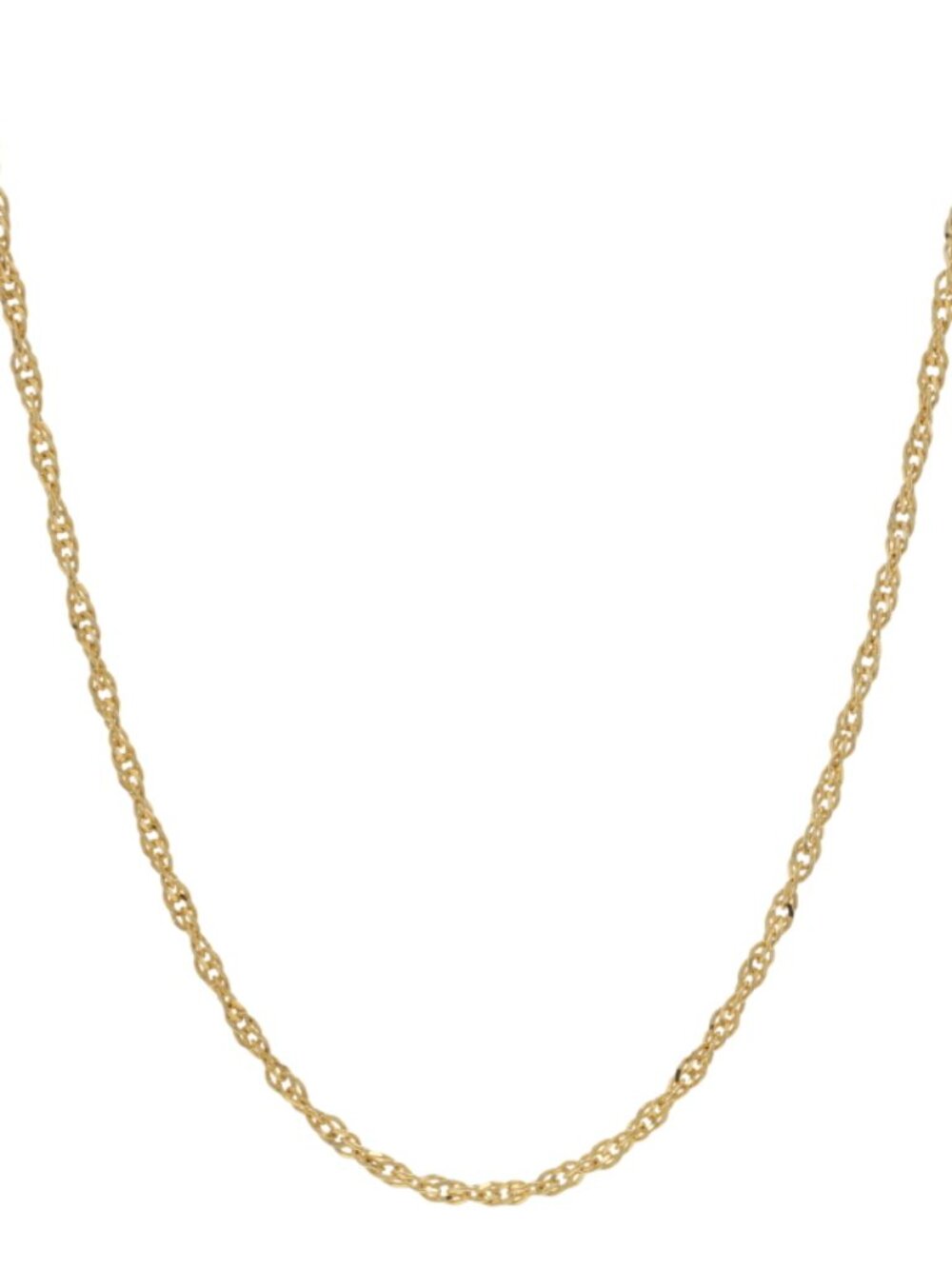 Yellow Gold Singapore Chain Necklace 18" - 14k